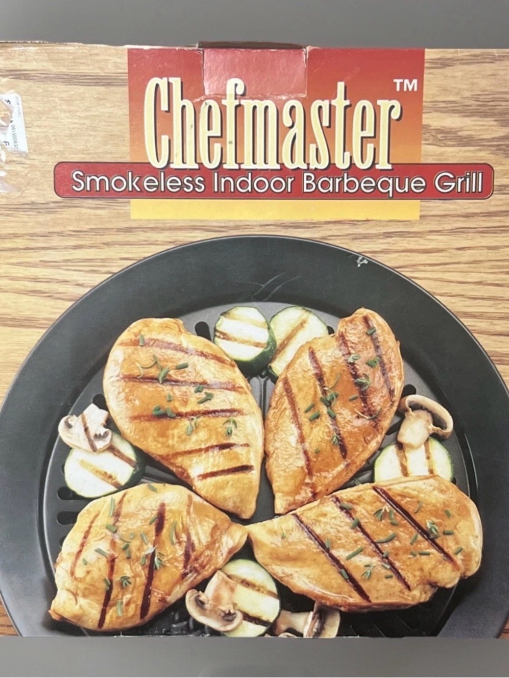 Chefmaster KTGR5 Smokeless Indoor Stovetop BBQ Grill Non-Stick Surface - Black
